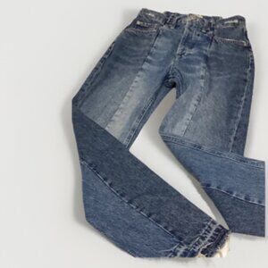 Zara The Contrast Jeans, Size 4 Denim Blue Slim Straight, 5-Pocket Women’s Jeans